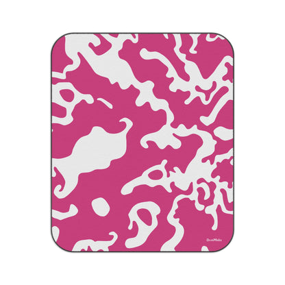 Picnic Blanket | Camouflage Fuchsia & White Design