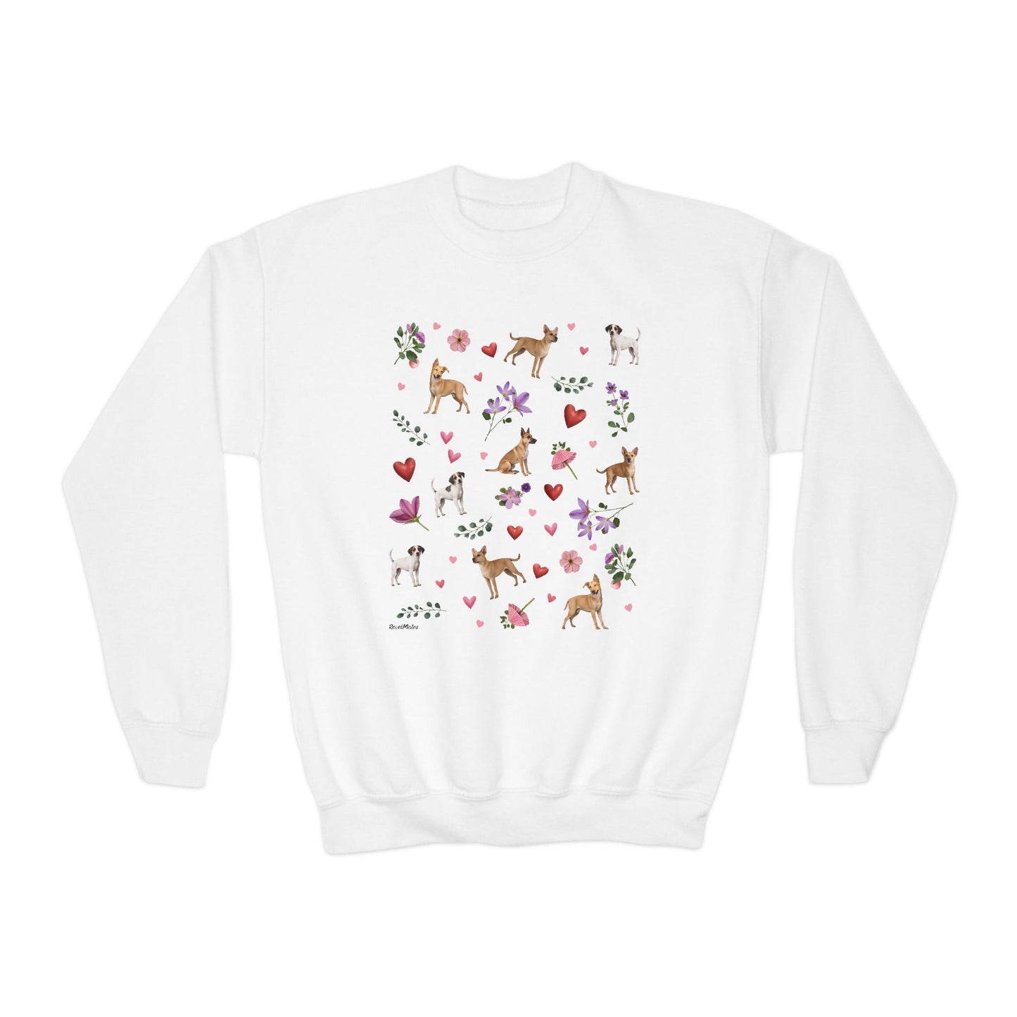 Youth Unisex Crewneck Sweatshirt | Puppy Love Design