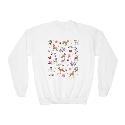 Youth Unisex Crewneck Sweatshirt | Puppy Love Design