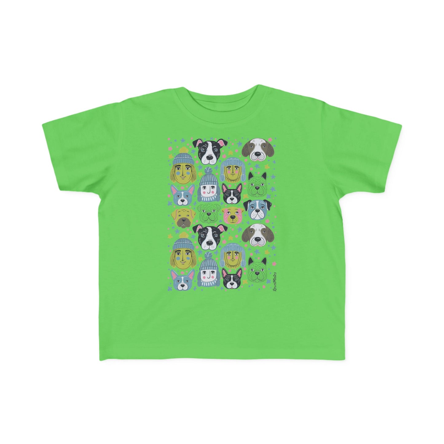 Toddler Unisex Lightweight Fine Jersey T-Shirt | 2T-6T | Winter Doggies Design | 19 colors