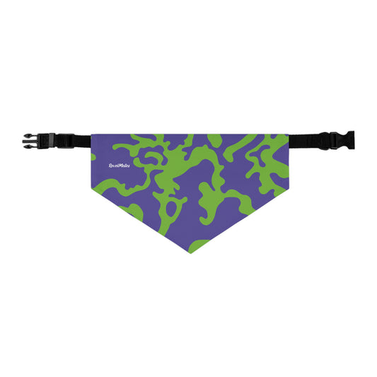 Pet Bandana Collar | Camouflage Lavender & Lime Design