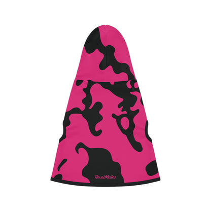 Pet Hoodie | for Dogs and Cats | Camouflage Fuchsia & Black Design