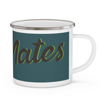 Enamel Camping Mug 12oz (350ml) | Turquoise & Brown RevelMates Design