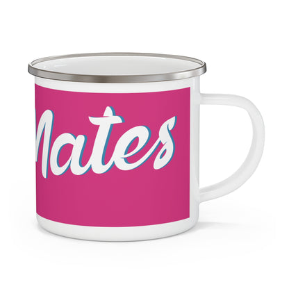 Enamel Camping Mug 12oz (350ml) | Fuchsia & White RevelMates Design