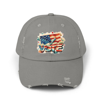 Unisex Distressed Cap | VOTE Watercolor Design | US Elections | 8 colors