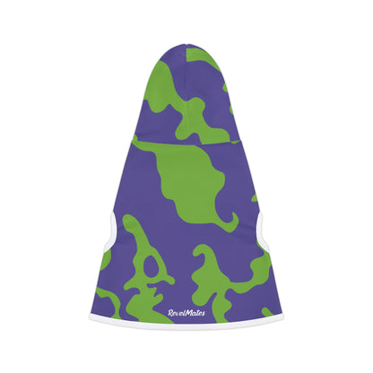 Pet Hoodie | for Dogs and Cats | Camouflage Lavender & Lime Design