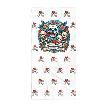 Beach Towel | All Over Print Towel | Dog Skull Tattoo Design | 4 colors