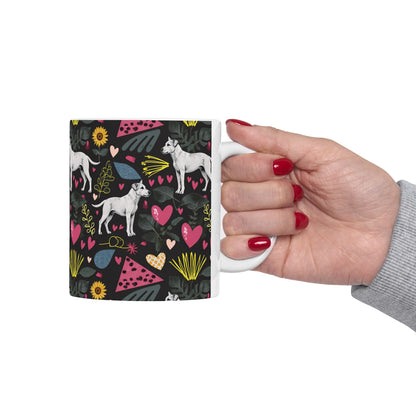 Ceramic Mug (11oz, 15oz) | Hearts & Tails Design | 2 sizes