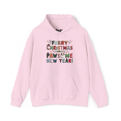 Unisex Heavy Blend Hoodie | Neon and Solid Colors V.2 | Furry Christmas Design | 13 colors