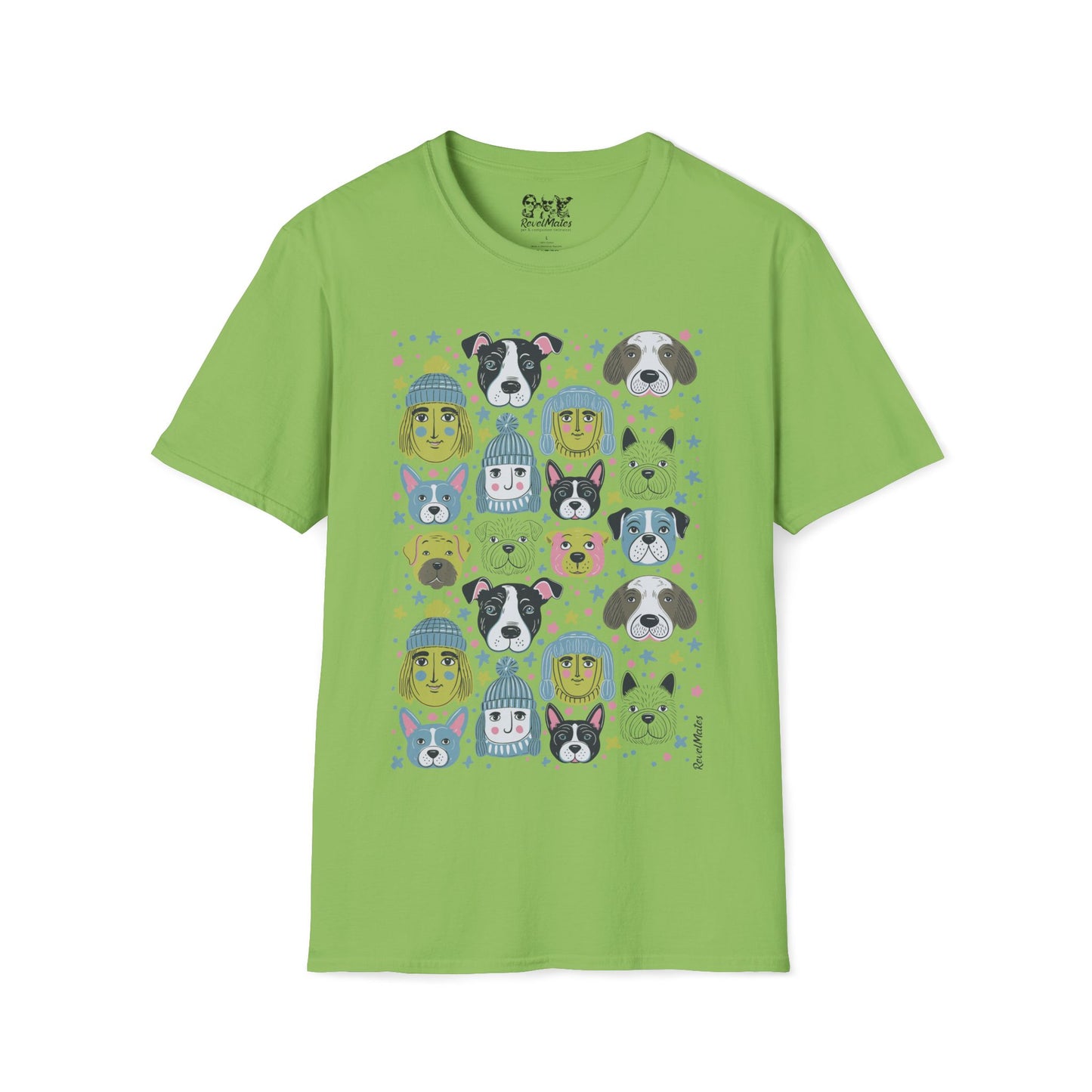 Unisex Softstyle T-Shirt | Winter Doggies Design | 15 colors