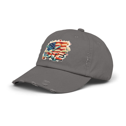 Unisex Distressed Cap | VOTE Watercolor Design | US Elections | 8 colors