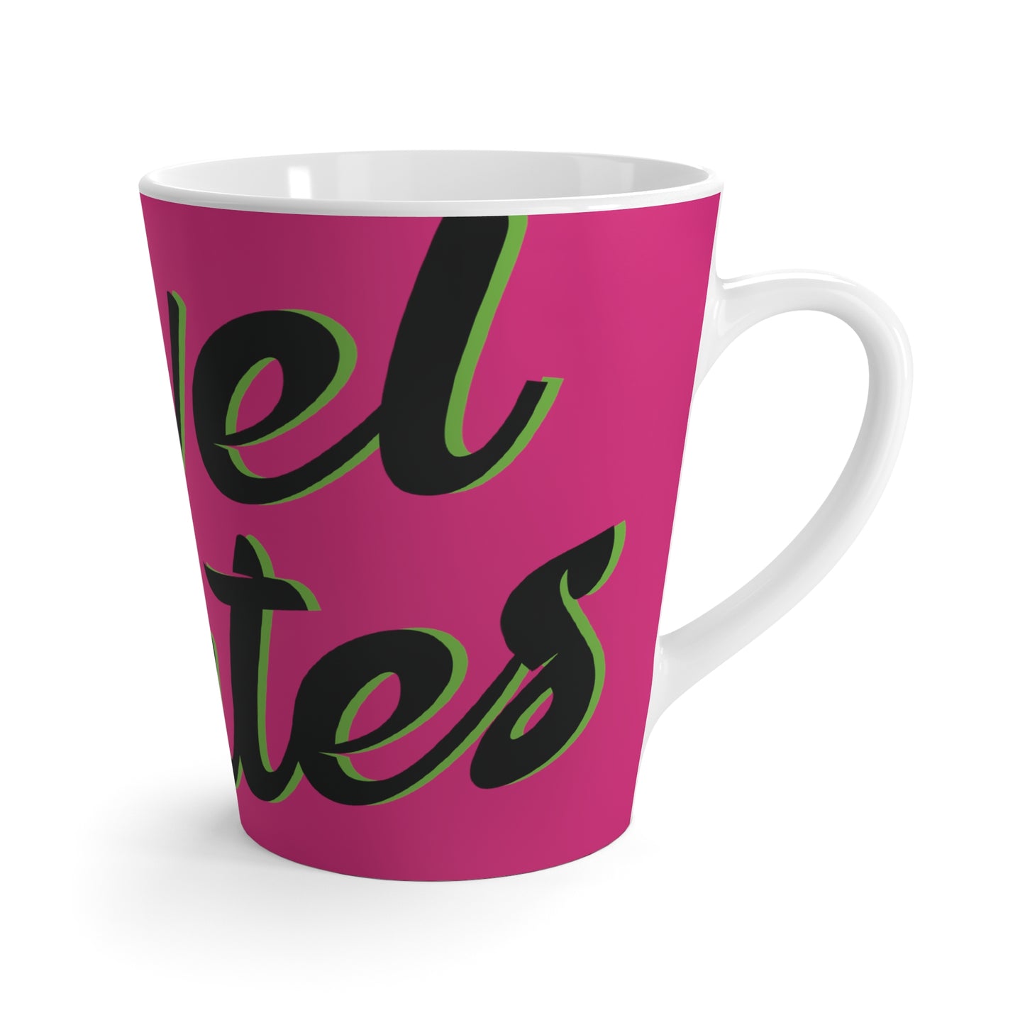 Latte Mug 12oz (350 ml) | Fuchsia & Black RevelMates Design