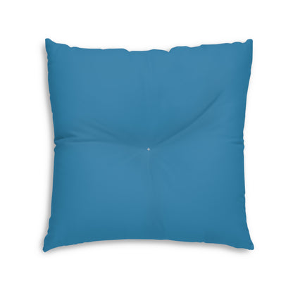 Square Tufted Floor Pillow | for Pets and Companions | Blue & Orange RevelMates Design