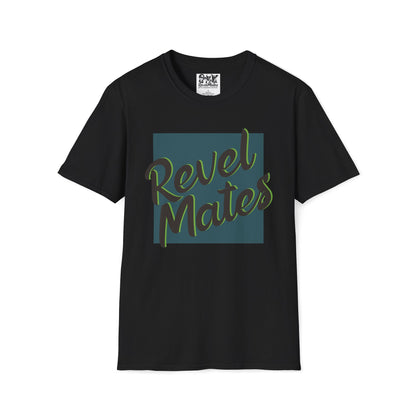 Unisex Softstyle T-Shirt | Turquoise & Brown RevelMates Square Design | 4 colors