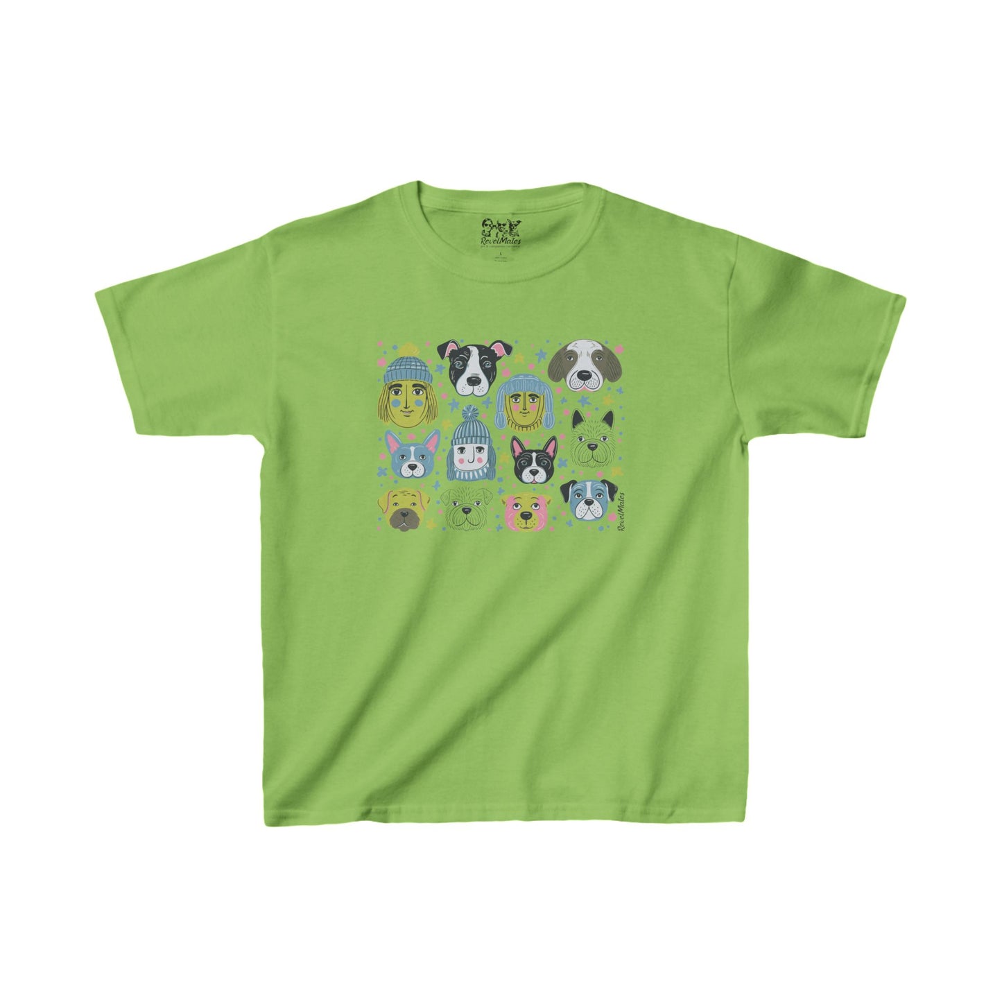 Youth Unisex Heavy Cotton T-Shirt | Winter Doggies Design | 9 colors