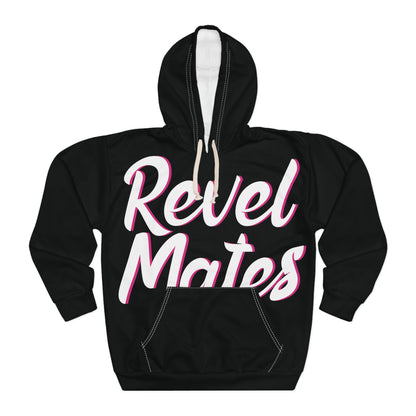 Unisex Cut & Sew Pullover Hoodie | All Over Print Hoodie | Black & White RevelMates Design