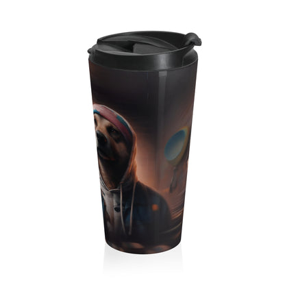 Stainless Steel Travel Mug With Cup 15oz (440ml) | Hip-Hop Brothers Design