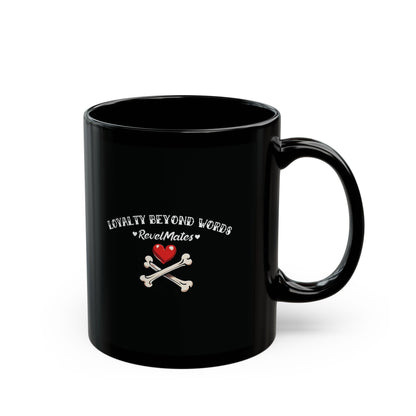 Total Black Ceramic Mug (11oz, 15oz) | Dog Skull Tattoo Design | 2 sizes