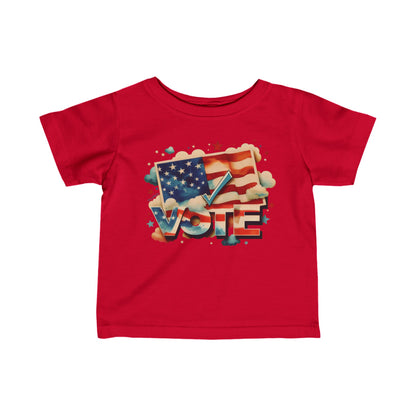 Unisex Infant Fine Jersey T-Shirt | 6M-24M | VOTE Watercolor Design | US Elections | 17 colors