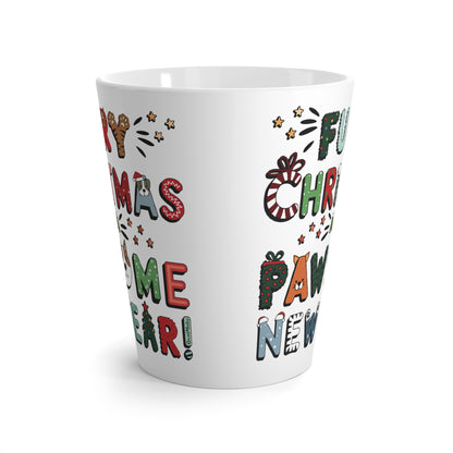 Latte Mug 12oz (350 ml) | Furry Christmas Design