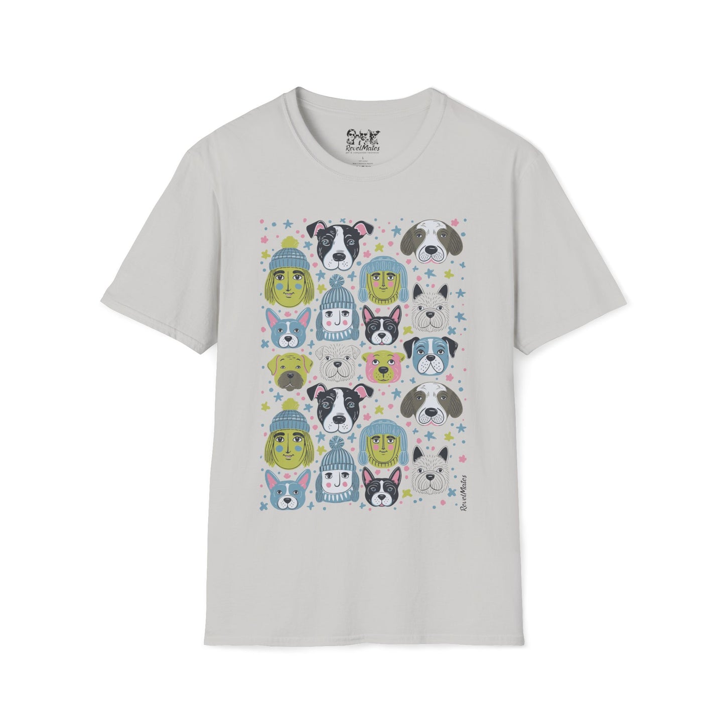 Unisex Softstyle T-Shirt | Winter Doggies Design | 15 colors