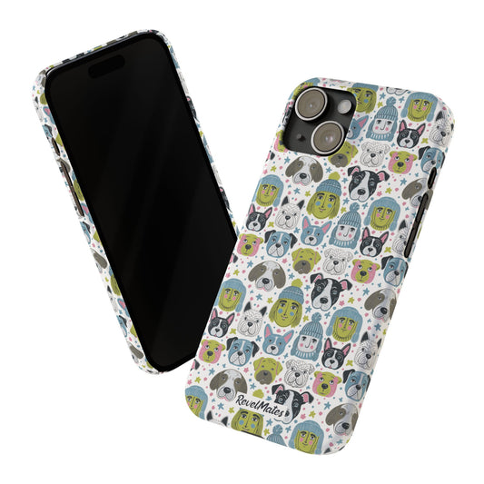 iPhone Slim Phone Case | Winter Doggies Design