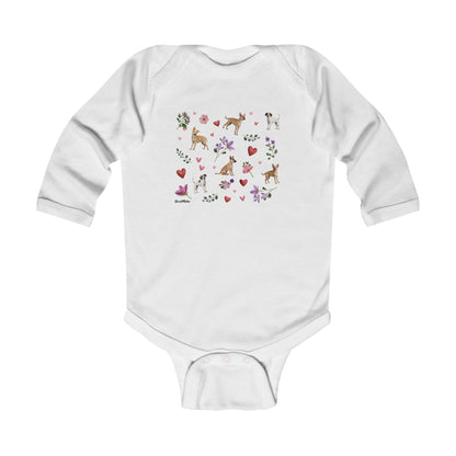 Infant Unisex Long Sleeve Bodysuit | Puppy Love Design