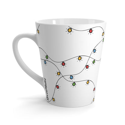 Latte Mug 12oz (350 ml) | Christmas Lights Design