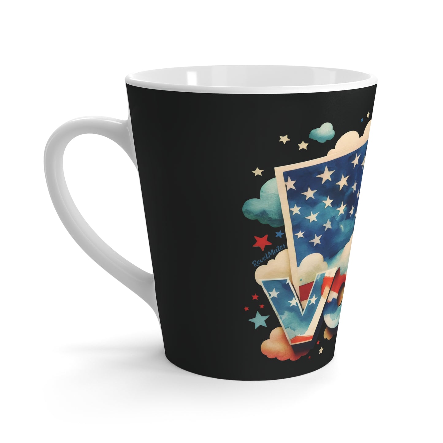 Latte Mug 12oz (350 ml) | VOTE Watercolor Design | US Elections | 2 colors