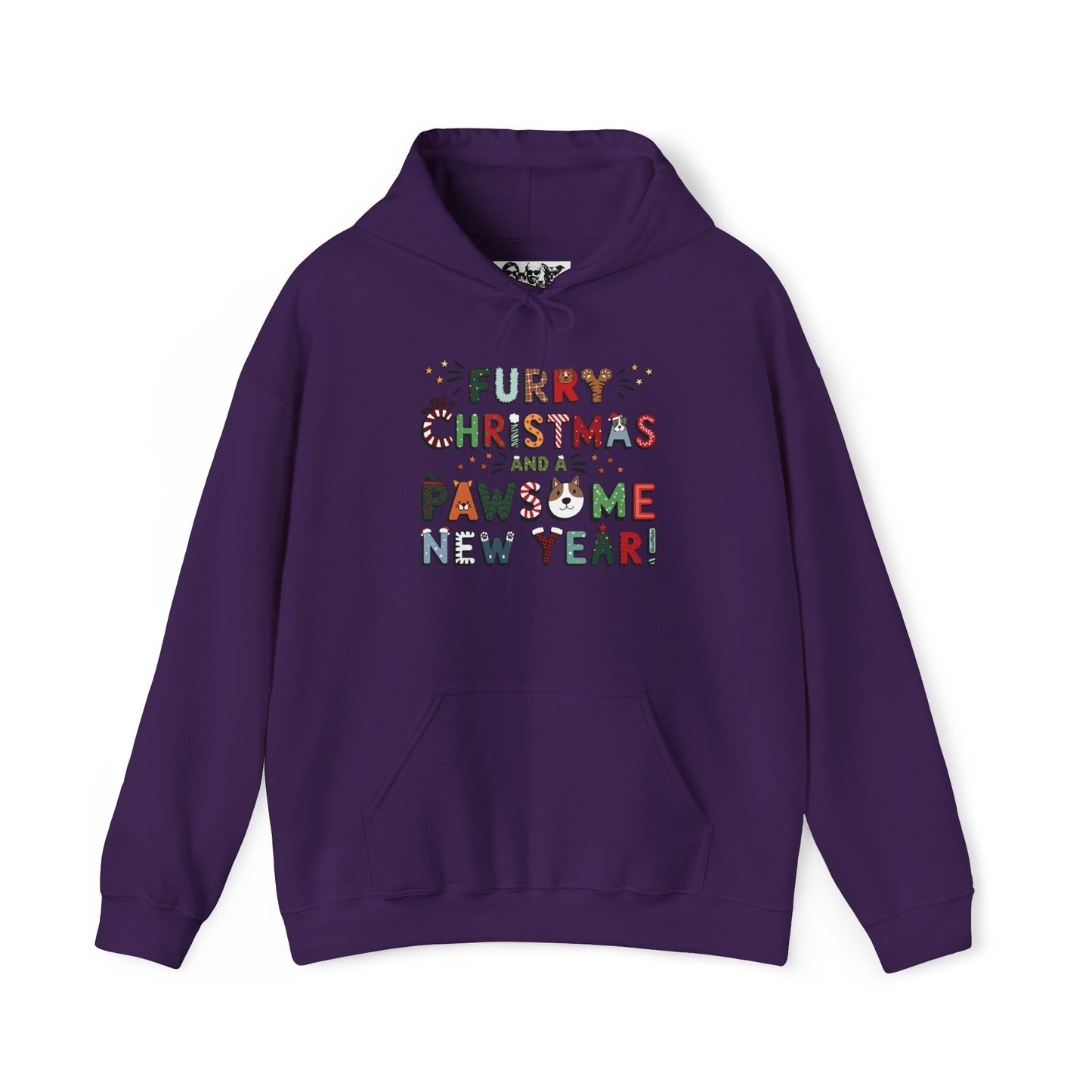 Unisex Heavy Blend Hoodie | Neon and Solid Colors V.2 | Furry Christmas Design | 13 colors