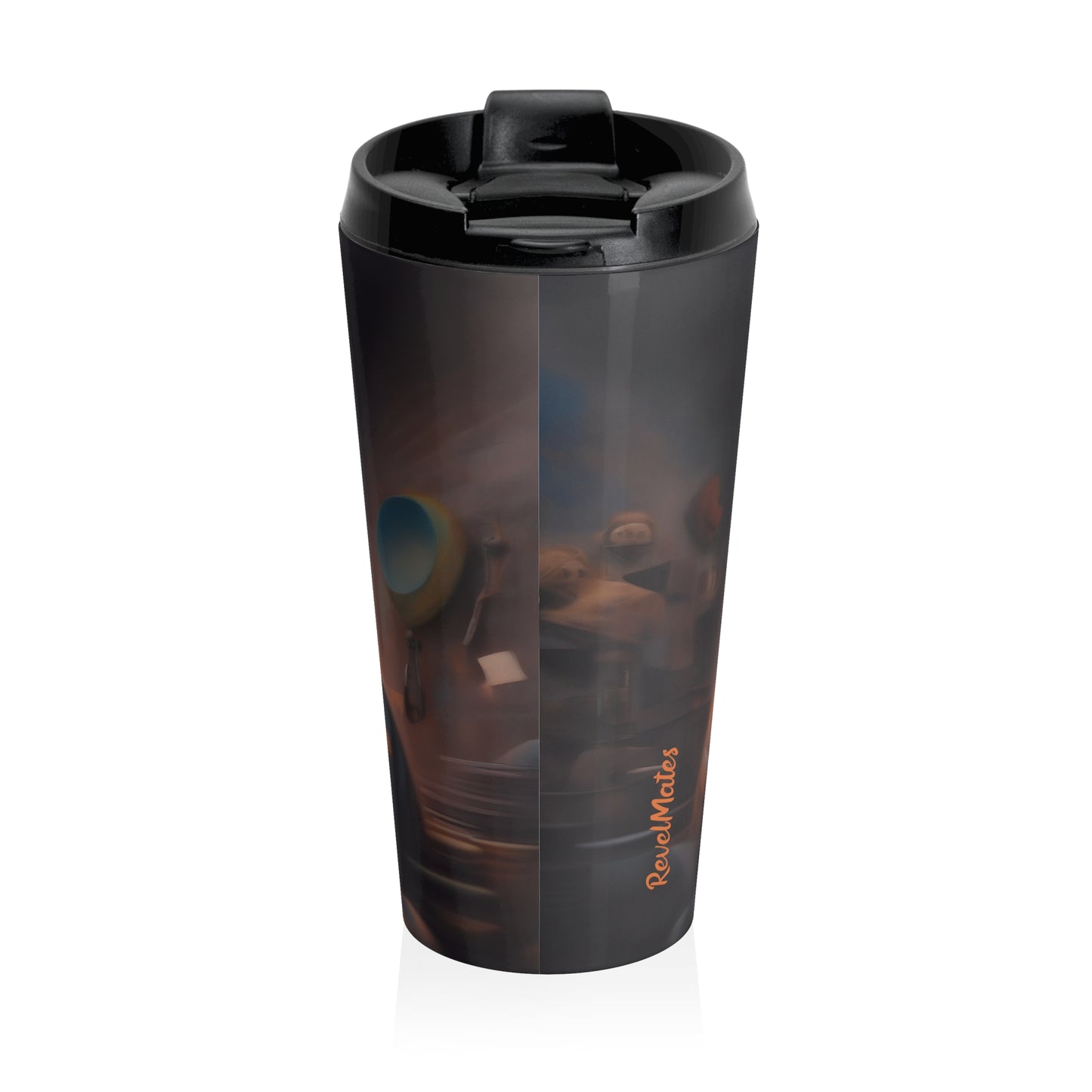Stainless Steel Travel Mug With Cup 15oz (440ml) | Hip-Hop Brothers Design