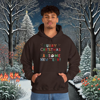 Unisex Heavy Blend Hoodie | Solid Colors V.1 | Furry Christmas Design | 12 colors