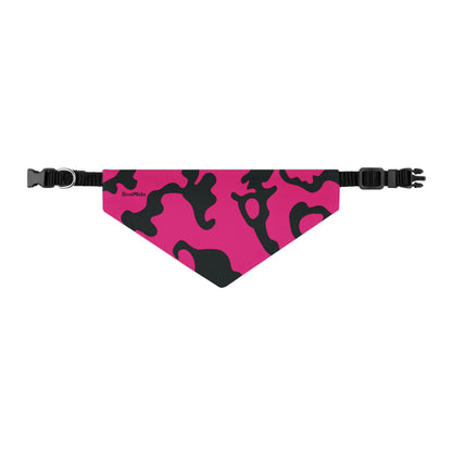 Pet Bandana Collar | Camouflage Fuchsia & Black Design