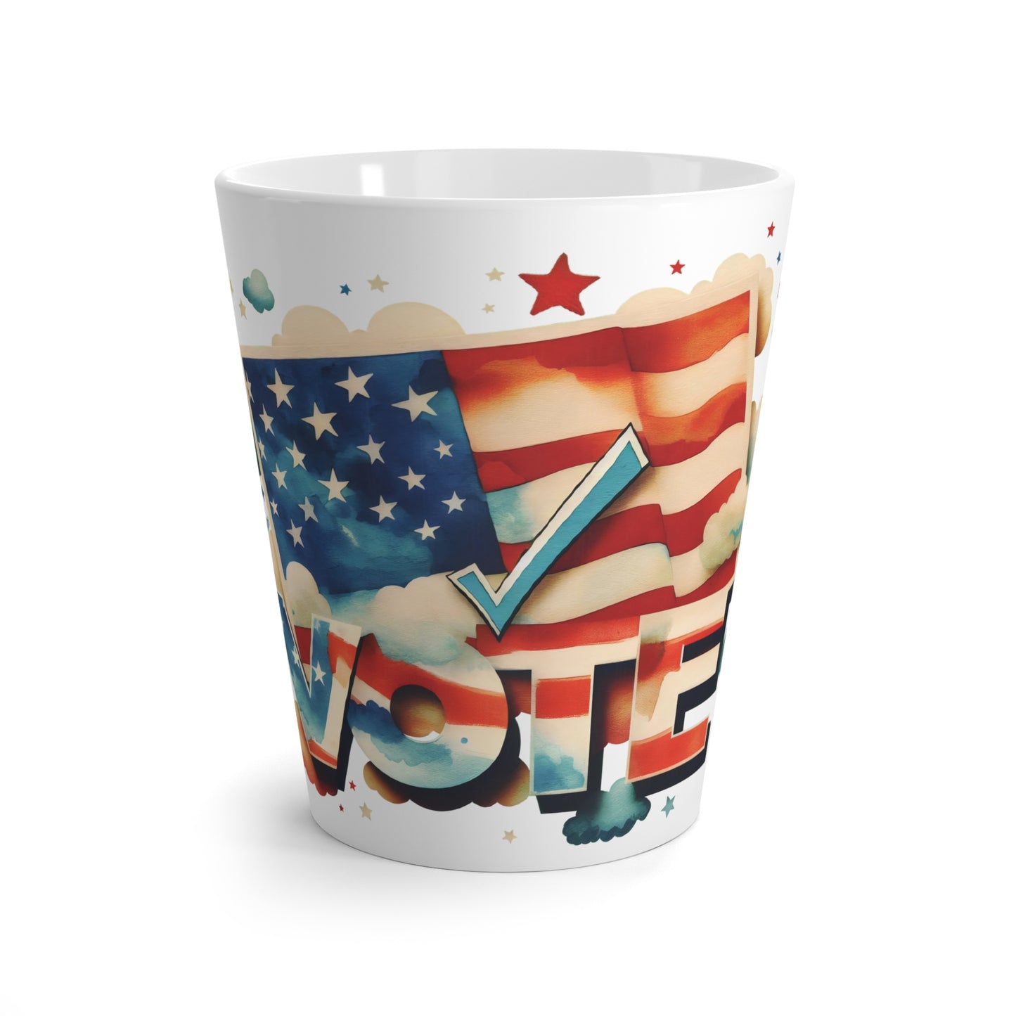 Latte Mug 12oz (350 ml) | VOTE Watercolor Design | US Elections | 2 colors