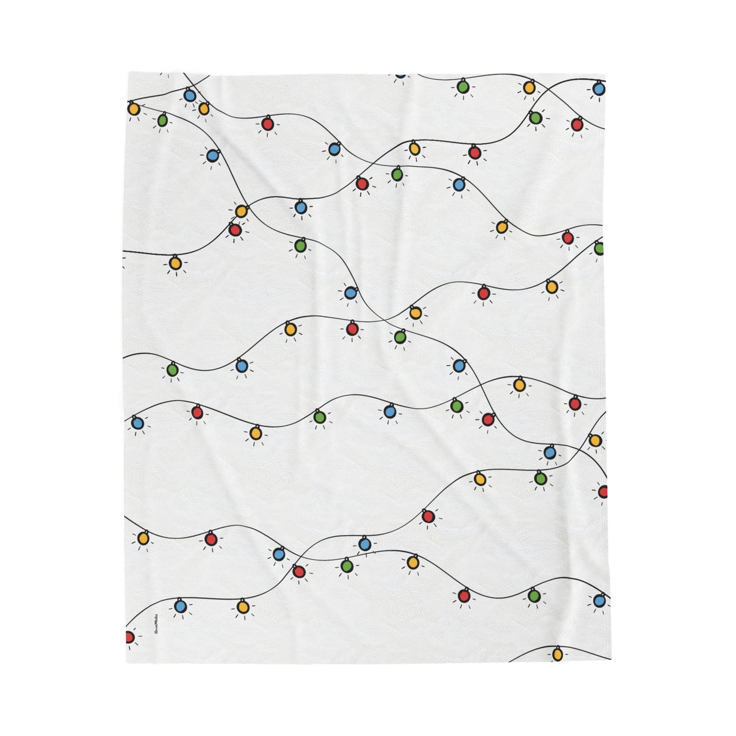 Velveteen Plush Blanket | Christmas Lights Design | 3 sizes