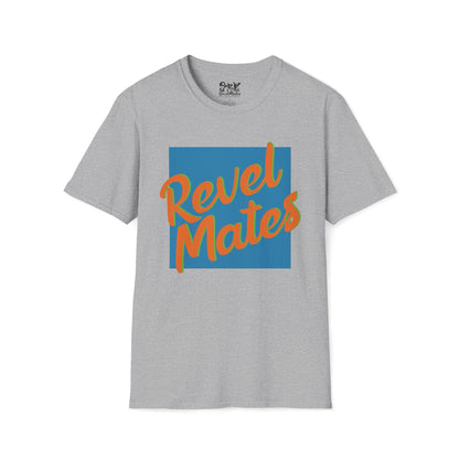 Unisex Softstyle T-Shirt | Blue & Orange RevelMates Square Design | 4 colors