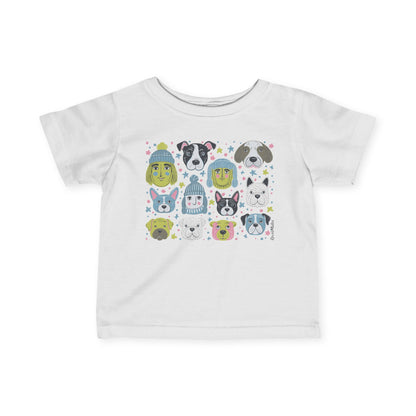 Infant Unisex Lightweight Fine Jersey T-Shirt | 6M-24M | Winter Doggies Design | 12 colors