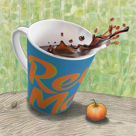 Latte Mug 12oz (350 ml) | Blue & Orange RevelMates Design