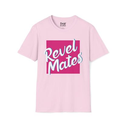 Unisex Softstyle T-Shirt | Fuchsia & White RevelMates Square Design | 4 colors