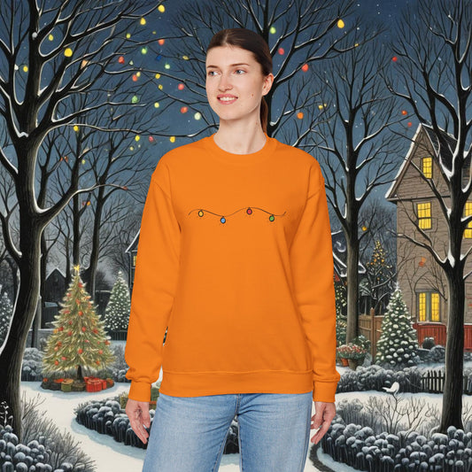 Unisex Heavy Blend Crewneck Sweatshirt | Christmas Lights Design | 8 colors