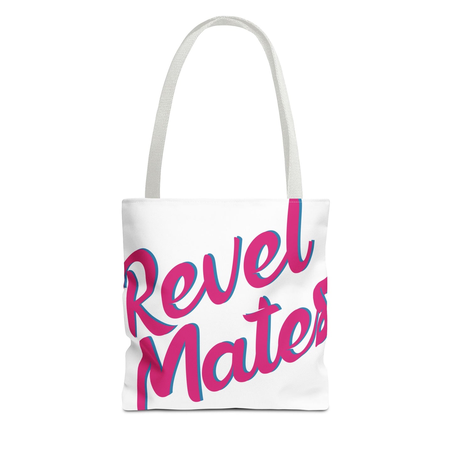 Tote Bag | All Over Print Bag | White & Fuchsia RevelMates Design