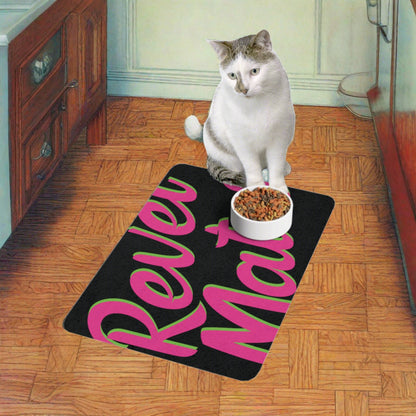 Pet Food Mat | for Dogs, Cats and all beloved Pets | Black & Fuchsia RevelMates Design