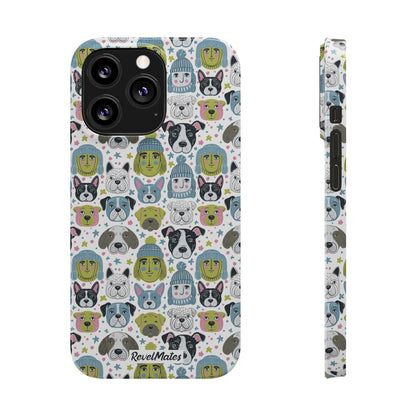 iPhone Slim Phone Case | Winter Doggies Design