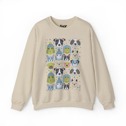 Unisex Heavy Blend Crewneck Sweatshirt | Winter Doggies Design | 14 colors