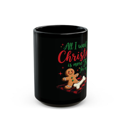 Total Black Ceramic Mug (11oz, 15oz) | Ginger Cookie Mates Design | 2 sizes