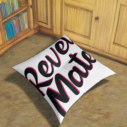 Square Tufted Floor Pillow | for Pets and Companions | White & Black RevelMates Design