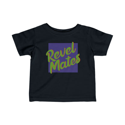 Unisex Infant Fine Jersey T-Shirt | 6M-24M | Lavender & Lime RevelMates Square Design | 4 colors