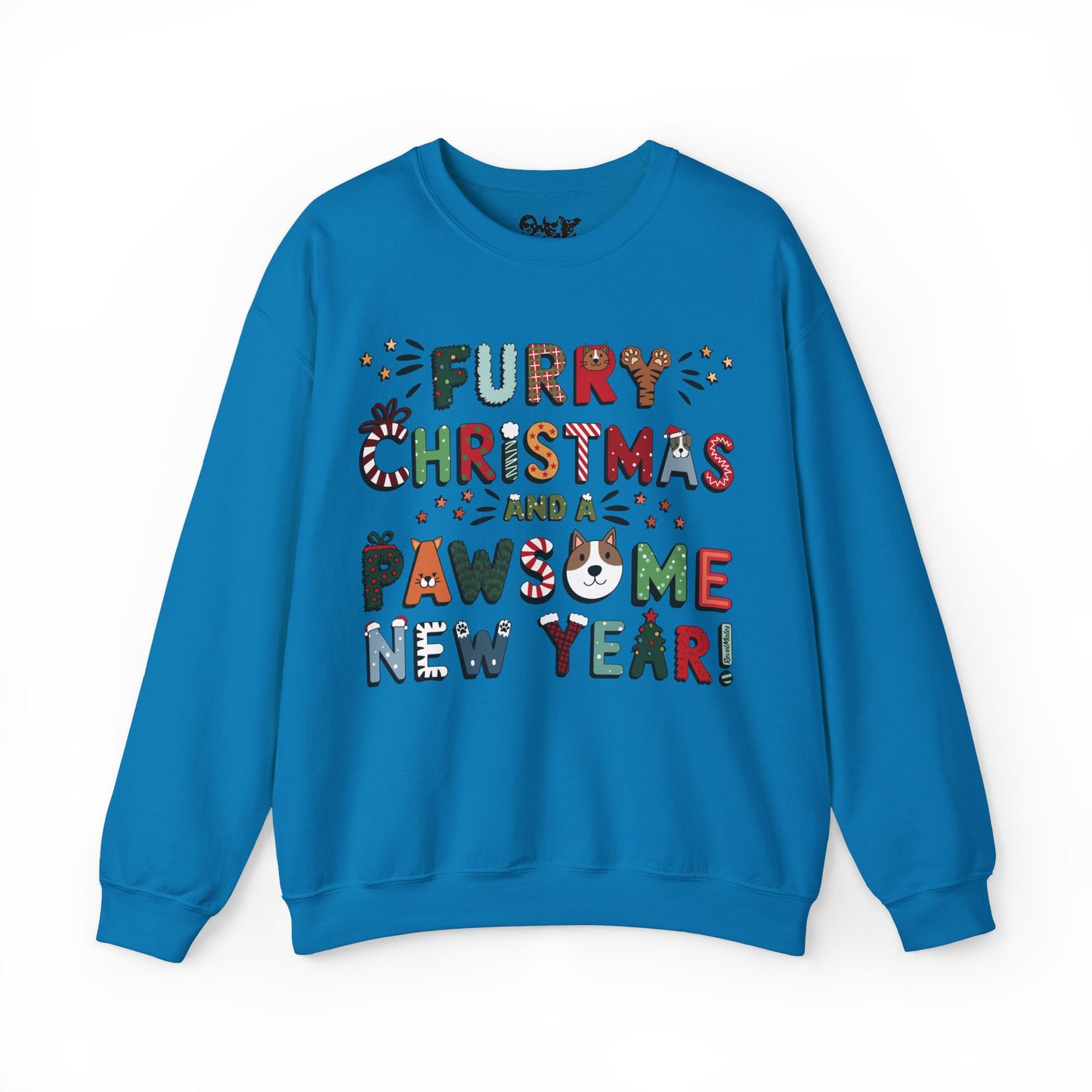 Unisex Heavy Blend™ Crewneck Sweatshirt | Solid Colors | Furry Christmas Design | 15 colors