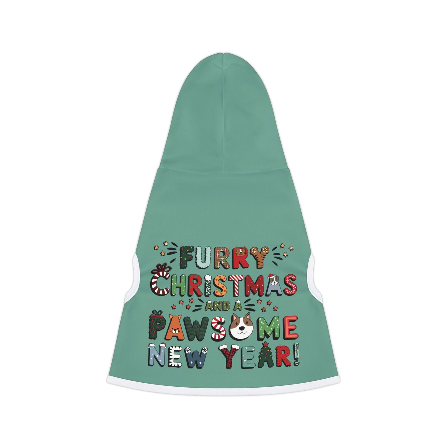 Pet Hoodie | for Dogs and Cats | Furry Christmas Design | 8 colors