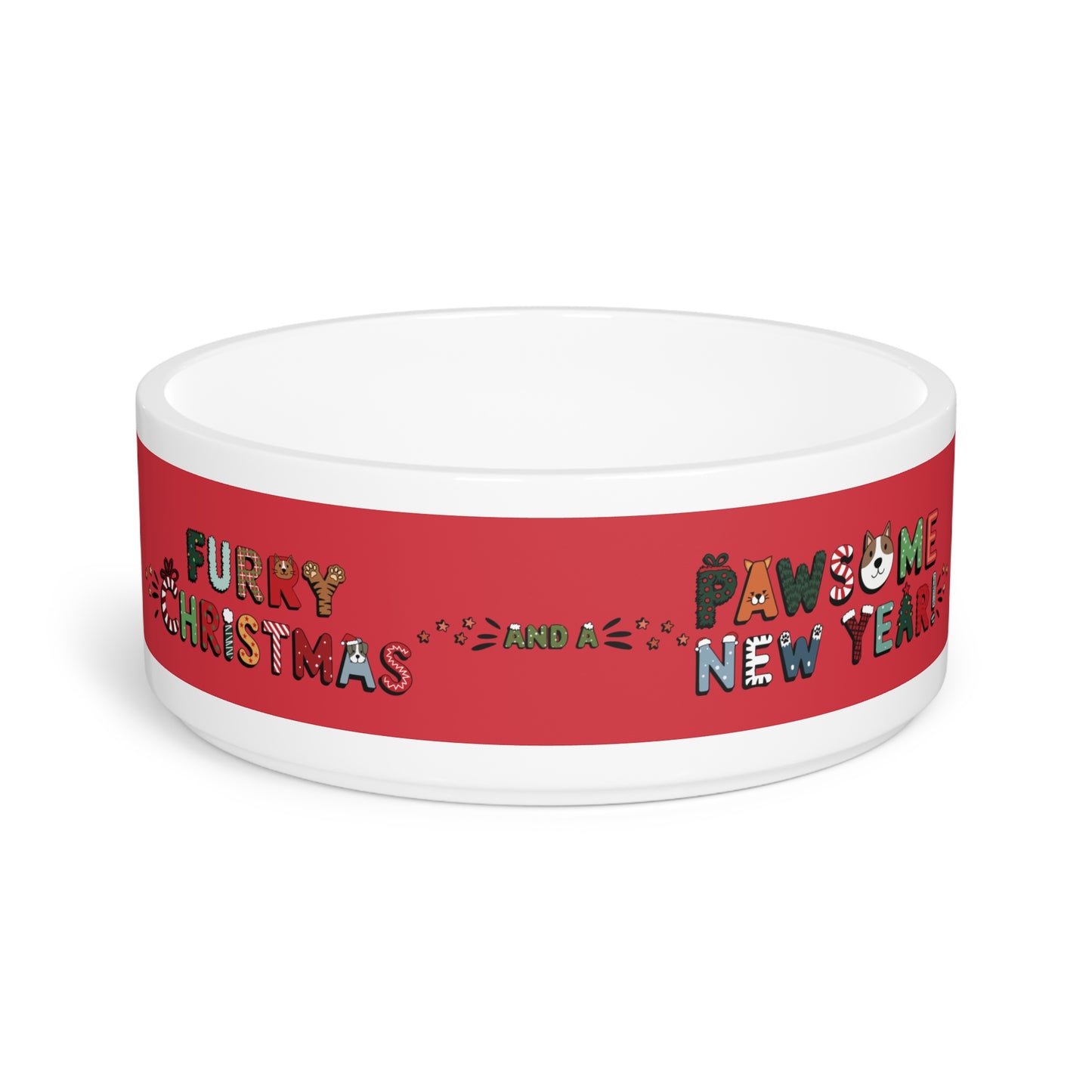 Pet Bowl 16oz (473ml) | Furry Christmas Design | 8 colors